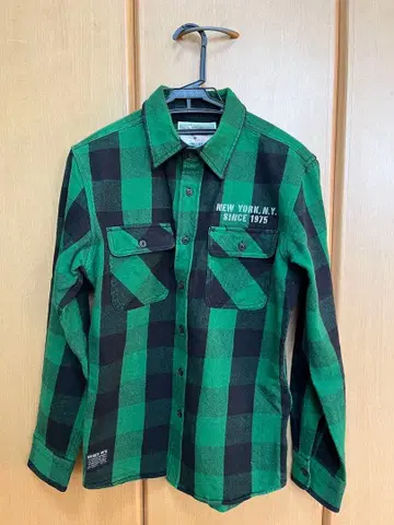 AVIREX 체크 무늬 플란넬 셔츠 S 사이즈