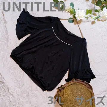 [ UNTITLED ] 네이비 플레어 슬리브 탑스 3/L 오피스 캐주얼