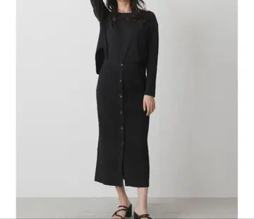 아줄바이마우지 블랙 니트 롱 원피스