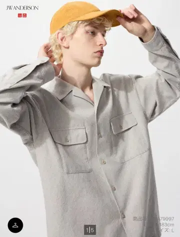 UNIQLO JW ANDERSON 브러쉬드 코튼 오버사이즈 셔츠