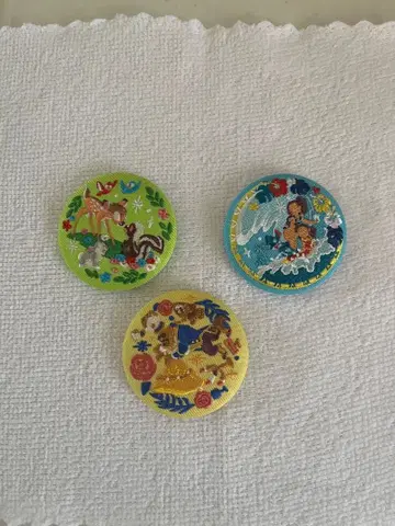 디즈니 자수 핀 배지 3개 세트