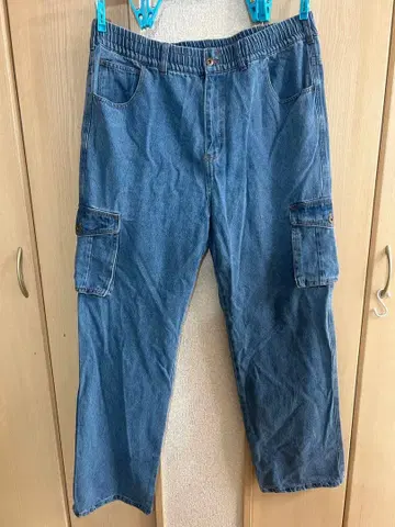 [ 익명 배송 ] 데님 카고 팬츠