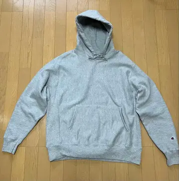 챔피언 리버스 위브 후드티 L S101 단색 파랑 택