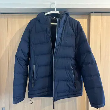 LACOSTE 네이비 후드 부착 다운 자켓 M