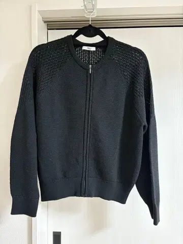 COMME CA 시스루 니트 블루종 블랙