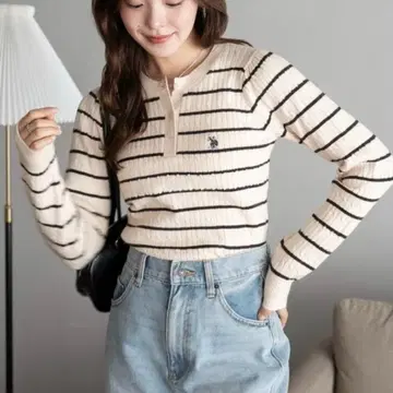 WEGO USPOLO 헨리넥 니트 풀오버 여성용