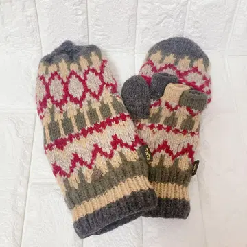미사용 새상품 TMT 디엠티 니트 장갑 미튼 네이티브 무늬