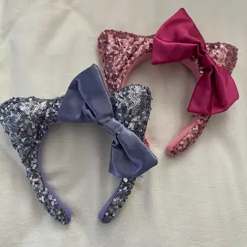 키티 머리띠 핑크 보라색