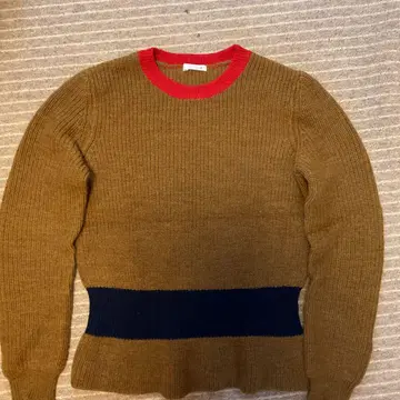 컬러 블록 니트 스웨터 긴팔