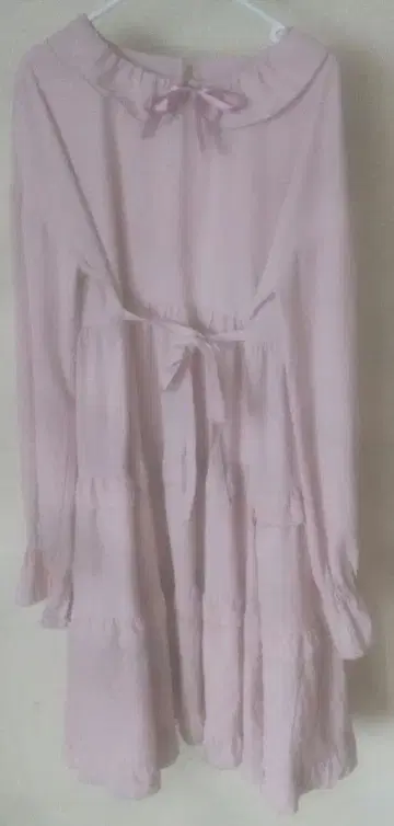 시마무라 미나카타 유이 님 핑크 프릴 롱 원피스