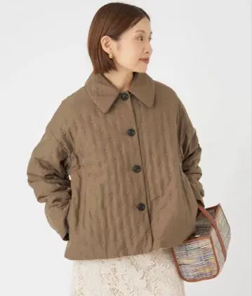 택 포함 새상품 IENA 도트 퀼트 자켓