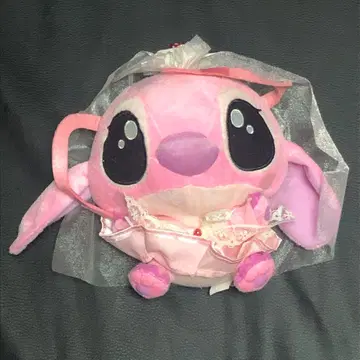 스티치 엔젤 웨딩 드레스 봉제 인형 캐릭터 핑크