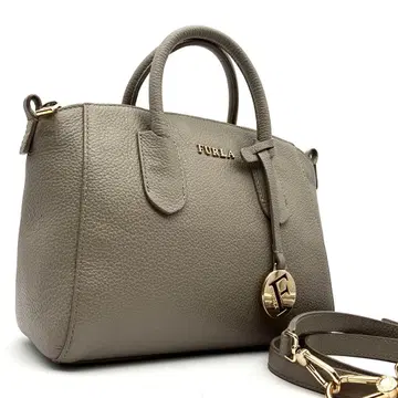 컨디션 최상 훌라 테사 미니 2way 숄더백 가죽 로고 그레이