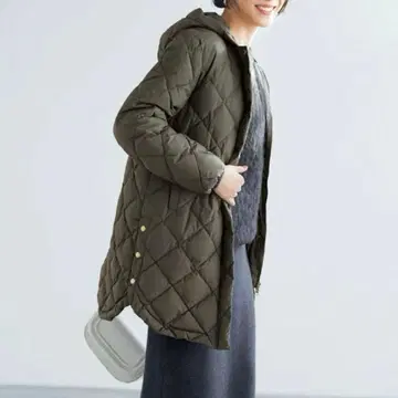 안피로 x 타이온 2WAY 퀼팅 다운 후드 코트 XL 카키