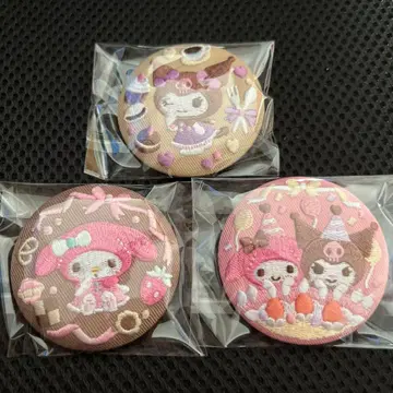 산리오 자수 캔뱃지 세트