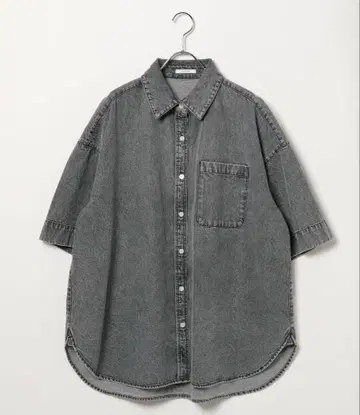 bayflow 하프 슬리브 데님 셔츠