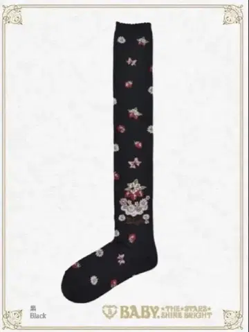 새상품 Juicy Strawberry Memory 패턴 오버니 삭스