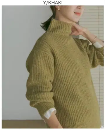 URBAN RESEARCH DOORS 리브 터틀넥 풀오버 니트