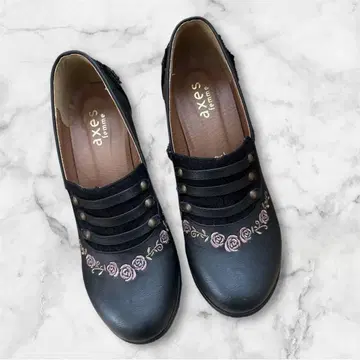 엑시즈팜 펌프스 자수 신발 블랙 여성용 L 사이즈 블랙