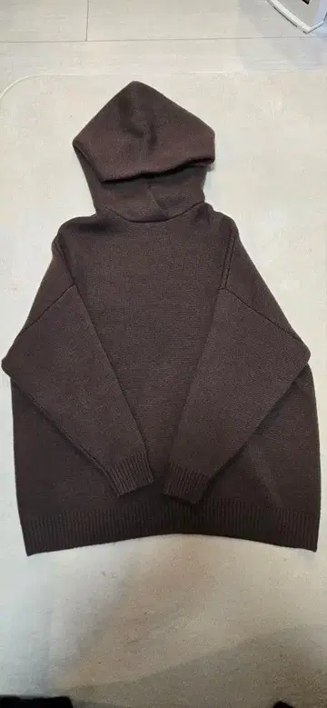 RIM.ARK 브라운 브라운 후드 부착 니트 스웨터 후드티