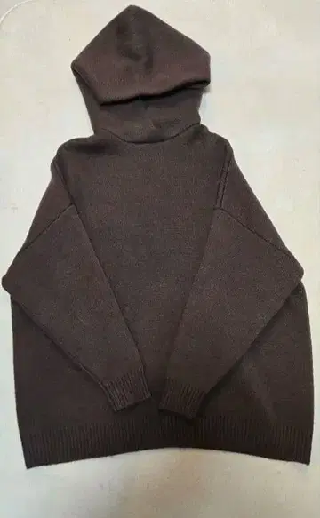 RIM.ARK 브라운 브라운 후드 부착 니트 스웨터 후드티
