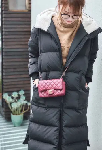 mite 나루세 아이리 블랙 롱 다운 자켓