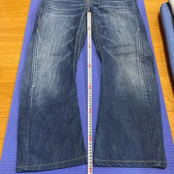 트루 다크 블루 와이드 레그 데님 32인치