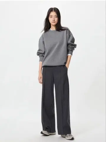 브러쉬드 저지 와이드 팬츠 긴 길이 유니클로
