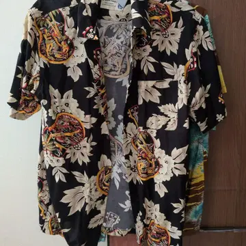 남성용 하와이안 셔츠 반팔 2장 세트