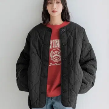 LOWRYS FARM 퀼팅 블루종 블랙