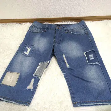 D&G 데미지 가공 숏팬츠 메탈 플레이트