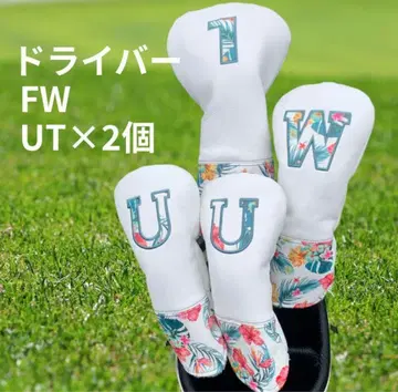 골프 헤드커버 4세트 BLENDED 화이트 1W FW UT 새상품