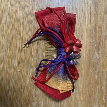 적자색 금 꽃 장식 머리 장식