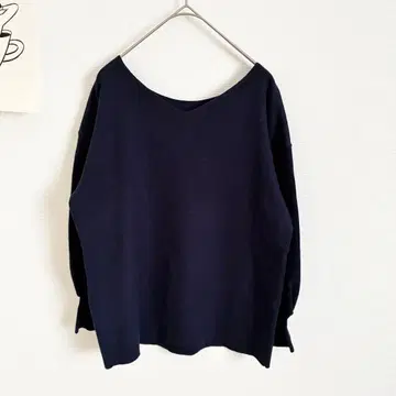 두클라쎄 보트넥 니트 풀오버 긴팔 심플 무지