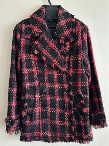 더블 브레스트 코트 하프 기장