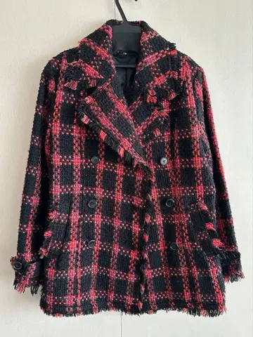 더블 브레스트 코트 하프 기장