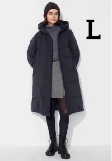 미사용 새상품 유니클로 심리스 다운 롱 코트 L