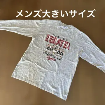 캡틴 산타 남성용 빅 사이즈 긴팔 T셔츠 새상품급