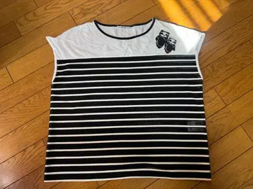 비비안 탐 팬더 배치 포함 시스루 보더 T셔츠