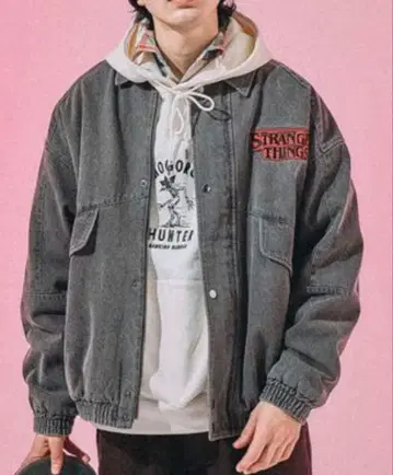 STRANGE THINGS 다크 그레이 데님 자켓 L 사이즈