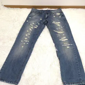 D&G 데미지 가공 데님 팬츠 메탈 플레이트