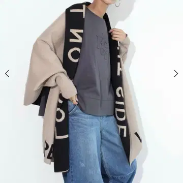 스콧 클럽 로고 리버서블 니트 숄 YAMADAYA