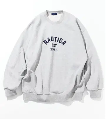 NAUTICA/노티카 펠트 패치 아치 로고 크루넥 맨투맨
