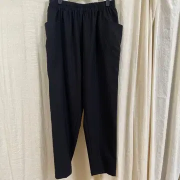 AND 블랙 슬림핏 팬츠 허리밴딩