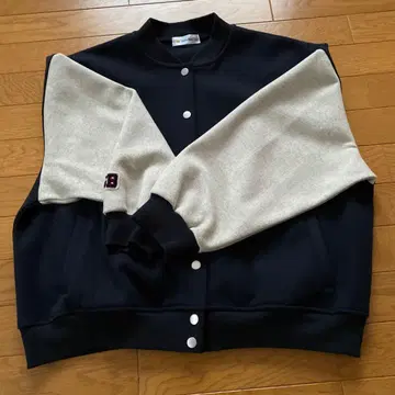 바시티 자켓 네이비 그레이 L 사이즈