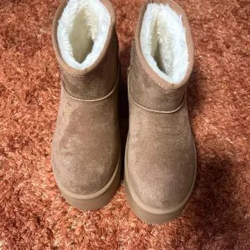 베이지 스웨이드 어그 부츠