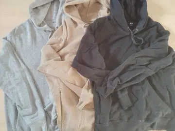 후드 부착 후드 맨투맨 3색 세트