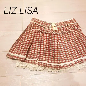 LIZ LISA 리즈리사 체크 무늬 플리츠 스커트 양산형 프릴