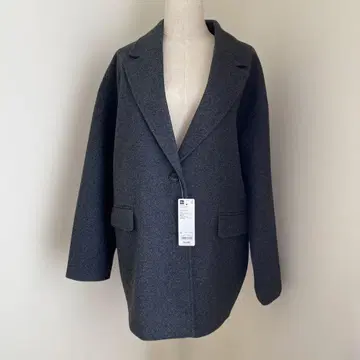 GU 코지 멜톤 하프 코트 다크 그레이 L