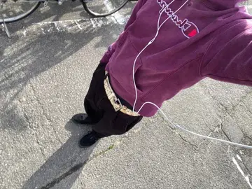 Champion 리버스 웨이브 단기장 후드티 퍼플